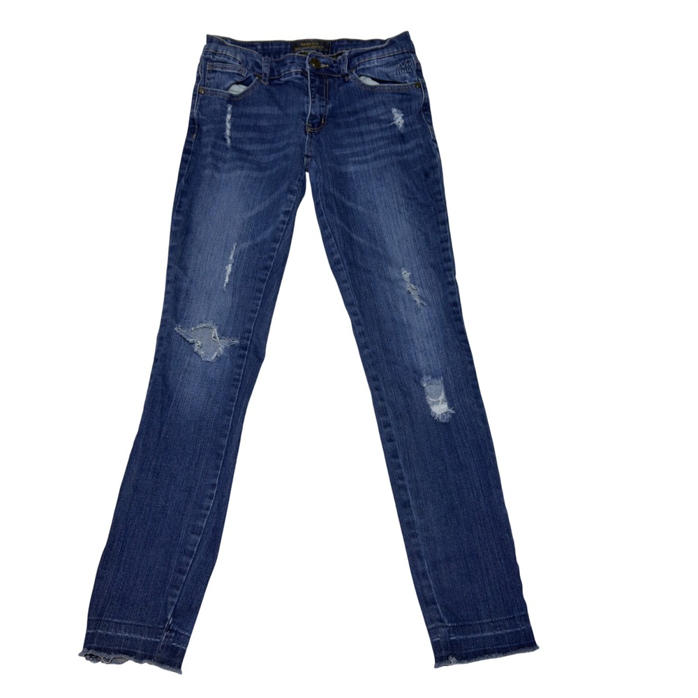 Versace 1969 Abbigliamento Sportivo ripped Distressed Skinny Jeans Blue Denim 29